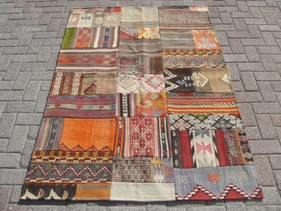 4x6 Medium Patchwork Kilim Area Rugs - Rug for Living room - Image 1 of 4