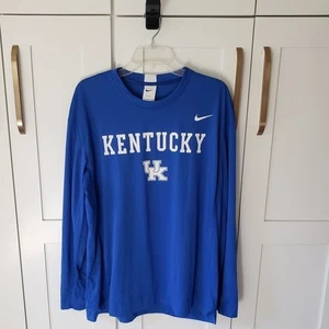 Nike Shirt Mens L Blue Kentucky Wildcats Dri-FIT Long Sleeve Lightweight Tee - Picture 1 of 3