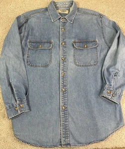 Vintage Big Mac Blue Denim Western Work Long Sleeve Button Shirt • Men’s Large - Bild 1 von 9