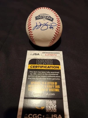 Бейсбольный мяч с автографом Тима Уэйкфилда из Rawlings Fenway 100th Anniversary Red Sox РЕДКИЙ - Изображение 1 из 4