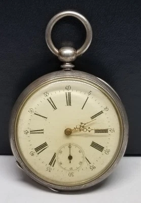 FAPW628 Silver Ancre Ligne Droite Bar Escapement Pocket Watch, 15 J, Working. - Image 1 of 4