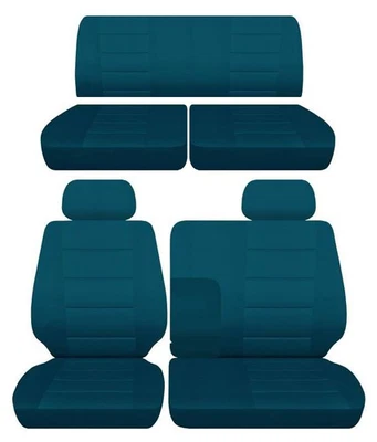 Se adapta a camioneta Toyota T100 1993 a 1998 cubiertas de asiento delanteras 60/40 y traseras verde azulado Foto 1 de 4