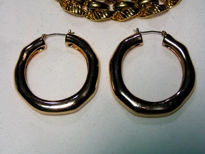 ...ROBERT LEE MORRIS Soho Rosegoldfarbene dicke schwere Creolen - Bild 1 von 6