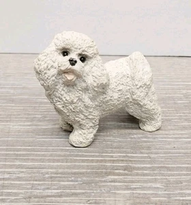 Sandicast Bichon Frise 3" Vintage 80s Signed Dog Resin Figurine Sand Cast - Picture 1 of 5
