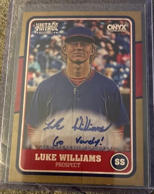 Onyx 2025 Vintage Extendido Luke William Inscrito Automáticamente “¡Go Vandy!” Numerado 4/10 Foto 1 de 2
