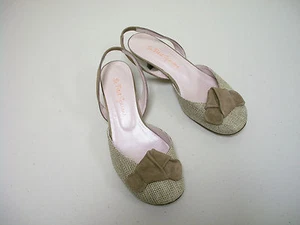 Le Petit Sperone Taupe Suede Sling Backs with Kitten Heel Size 36 - Picture 1 of 8