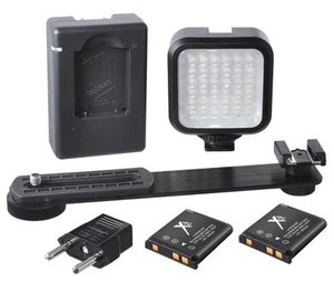 LED Light Kit With 2 Battery & Charger for Sony HDRCX690e HDR-CX505VE HDR-CX700V - Picture 1 of 3