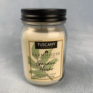 Tuscany Candle ~ Farmhouse Collection Garden Herbs 12 oz ~ NEW 5.25 in Tall - Picture 1 of 4