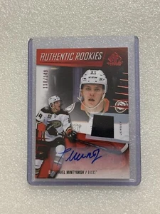 SP Game Used Authentic Rookies Pavel Mintyukov Rookie Jersey Auto RED /149 #274 - Picture 1 of 2
