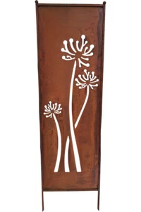 Edelrost Stele Blume, H: 173cmcm, Deko-Stele Garten, Sichtschutz Edelrost - Bild 1 von 1