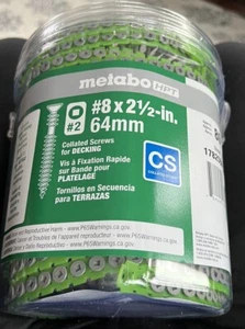 #8 x 2.5" COLLATED SCREWS for Decking Metabo HPT approx. 800 count NEW 17825BHPT - Picture 1 of 1