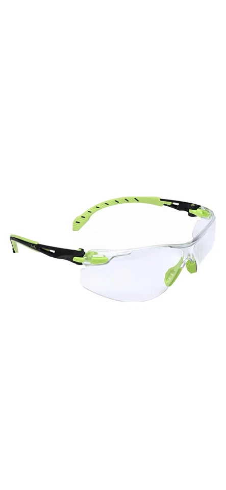 Gafas de seguridad 3M Solus con templos verdes y lente antiniebla transparente ANSI Z87 Foto 1 de 1
