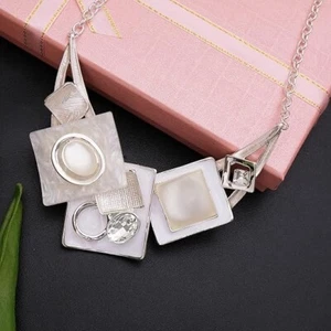 Statement-Halskette ovale Kristall Opale - Bild 1 von 4