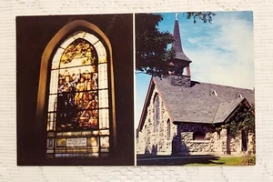 Vintage Little Stone Church Postkarte Mackinac Island, Michigan 1966 3,5x5,5 unbenutzt - Bild 1 von 2