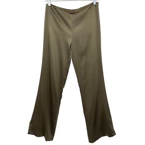 Nicole Miller Collection Pants Womens 2 Silk Flare Leg Y2K 90s Lightweight Zip