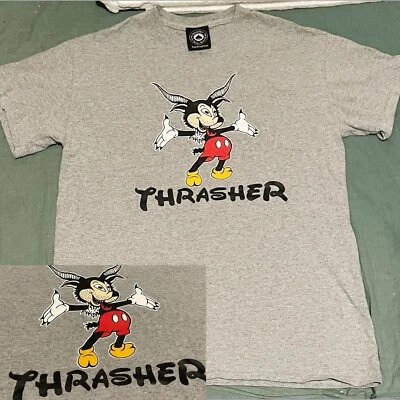 Thrasher Magazine T-Shirt Mens MICKEY GOAT MICKEY MOUSE ‘VERY RARE’ HTF SIZE MED - image 1 of 4