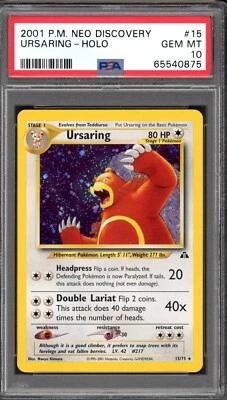 2001 Pokemon Neo Discovery Ursaring Holo #15 PSA 10 Gem Mint - Image 1 of 3