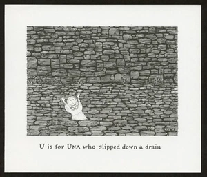 Edward Gorey illustration U IS FOR UNA Gashlycrumb Tinies macabre art print - Picture 1 of 3