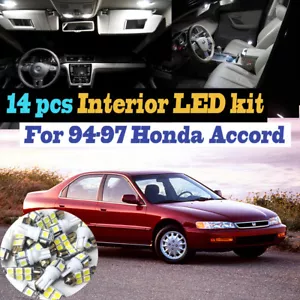 14Pcs 6000k White Interior LED Light Bulb Kit Package for 1994-1997 Honda Accord - Bild 1 von 12