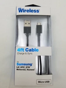 Just Wireless 4 Ft Cable Charge & Sync For Samsung LG HTC ZTE Motorola Huewi New - Picture 1 of 3