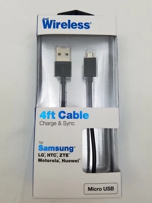 Just Wireless 4 Ft Cable Charge & Sync For Samsung LG HTC ZTE Motorola Huewi New - Image 1 of 3