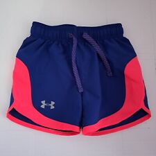 NEW UNDER ARMOUR Shorts HEAT GEAR fitted spandex Purple Girls Size YXS  running