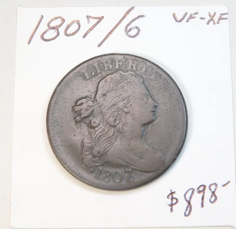 SCARCE 1807 / 6 LARGE CENT 100% ORIGINAL CHOCOLATE BROWN! VF-XF - FREE SHIPPING! Cover