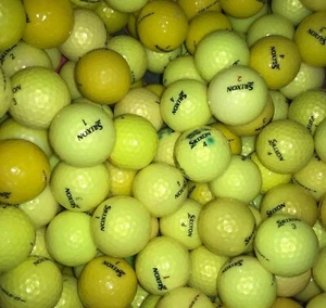 100 pelotas de golf Srixon mix amarillas usadas Z-Star/Sensación suave/Q-Star/etc - 2A Shag AA - Imagen 1 de 6