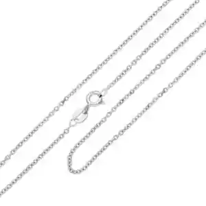 Collana maglia rolo' oro bianco 18kt grammi 0,80 cm45 - Foto 1 di 1