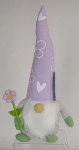 Summer Gnome w/ Purple Hat Weighted Plush, 20 Inches Tall, Huntington Home Aldi - Picture 1 of 6