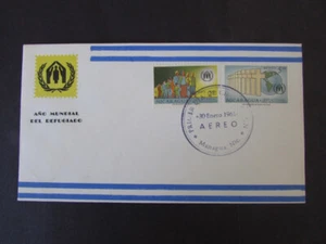 NICARAGUA SCOTT C452 TO C453 1960 WORLD REFUGEE YEAR CACHET UNADDR FDC - Picture 1 of 1