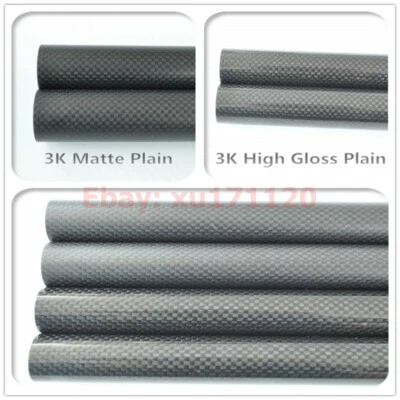 OD 9mm x ID 8mm x ID 7mm x 500mm 3K Carbon Fiber Tube/pipe (Roll Wrappe)  - Image 1 of 4
