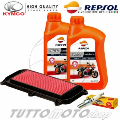 Tagliando KYMCO XCiting 300 i R 2009 2010 2011 Kit Olio Repsol + Filtro Candela - Immagine 1 di 4