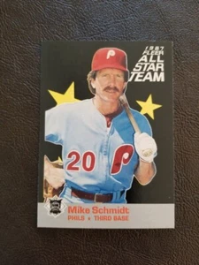 Tarjeta insertada del equipo Fleer All Star 1987 de Mike Schmidt #6 Philadelphia Phillies - Imagen 1 de 2