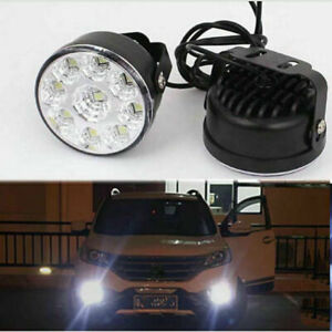 2pcs 12V White 9 LED Round Daytime Running Lights DRL Car Fog Day Driving Lamp