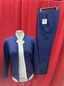 ANNE KLEIN PANT SUIT /NEW W TAG/RETAIL$249/SIZE 4/INSEAM 29”/NAVY - Picture 1 of 6