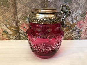 riesiges Überfangglas  Rubinglas toller Schliff Deckeldose Drachengriff - Bild 1 von 12