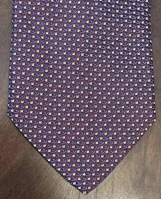 Tie Rack Burgundy Gold Blue 100% Silk Men’s Neck Tie Made In Italy - Image 1 of 4