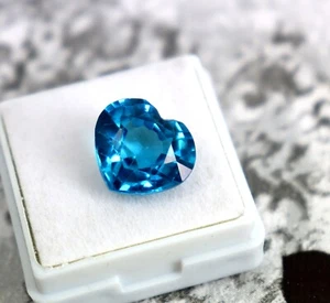 Natural Blue Aquamarine 9.80 CT Heart Shape Loose Certified Gemstone - Picture 1 of 10