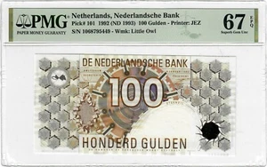Netherlands 100 gulden 1992, PMG 67, "Koninkrijk-Kingdom" - Picture 1 of 2