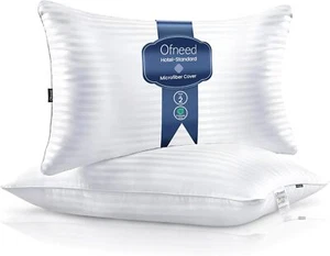 Bed Pillows King Size Set of 2, Soft & Fluffy Hotel Quality Side & Back Sleepers - Picture 1 of 6