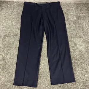 Jos A Bank X Zignone Dress Pants Wool Cashmere Blue Flat Front Casual 38x28.5 - Picture 1 of 14