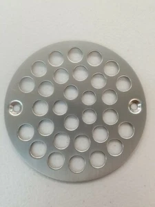 Westbrass 4" OD Plated Brass Shower Grate Satin Nickel D3192-07, No screws (M2) - Picture 1 of 3