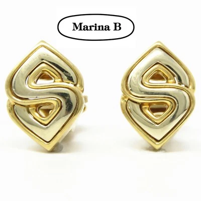NYJEWEL Marina B 18k Two Tone Gold Clip On Earrings - Image 1 of 4