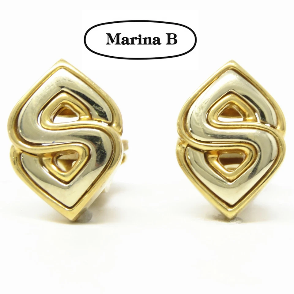 NYJEWEL Marina B 18k Two Tone Gold Clip On Earrings - Image 1 of 4