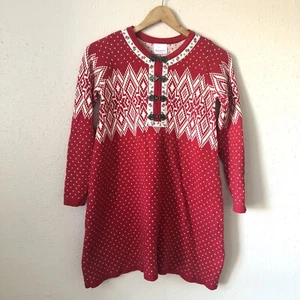 Hanna Anderson Girl’s Size US 10 Youth Red White Sweater Dress Holiday 140 cm - Picture 1 of 7