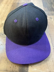 Lids Baseball Cap Blank Hat Black & Purple Acrylic Wool one-size-fits-all - Picture 1 of 8