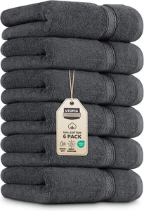 6 Pack Premium Hand Towels Set, 16 by 28 inches, 100% Ring Spun Cotton, Ultra... - Picture 1 of 8