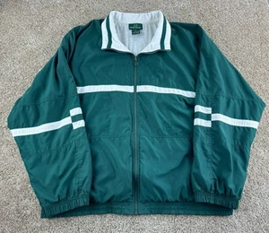 Fred Perry Jacket Men's 2XL Green Striped Track Windbreaker England Y2K - Picture 1 of 11