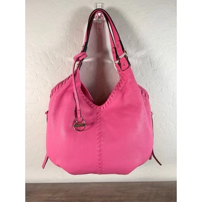 Bolso de Hombro Lodis Pequeño Lacey Rosa Punto de Látigo Cuero Imán A Presión Hobo Foto 1 de 4